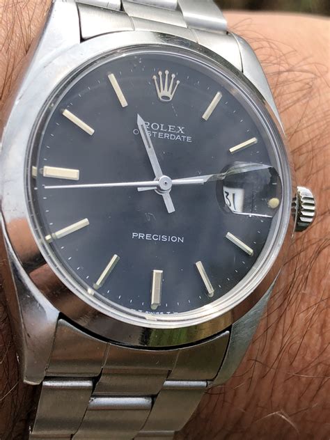 rolex oyster precision black dial brown strap|rolex oyster precision watch.